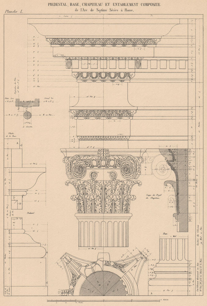 COMPOSITE ARCHITECTURE. Arch Septimius Severus, Rome. Pedestal Base Capital 1931
